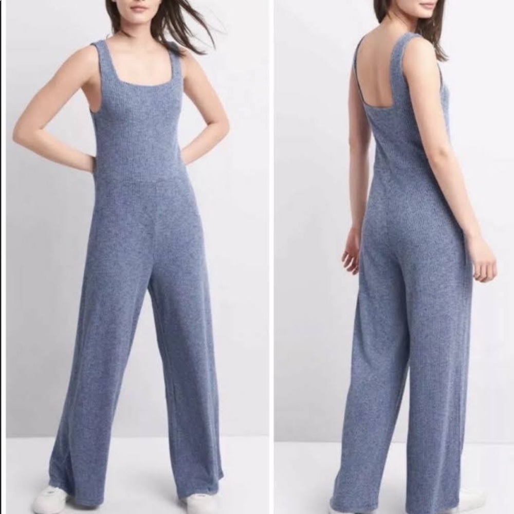 Gap Ribbed / Knit Square Neck Jumpsuit